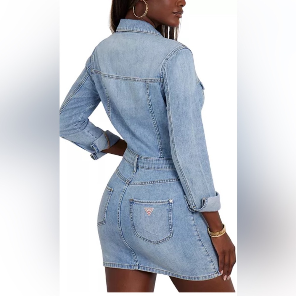 New GUESS
Women's Cotton Kenia Button-Front Denim Dress - Picture 2 of 10